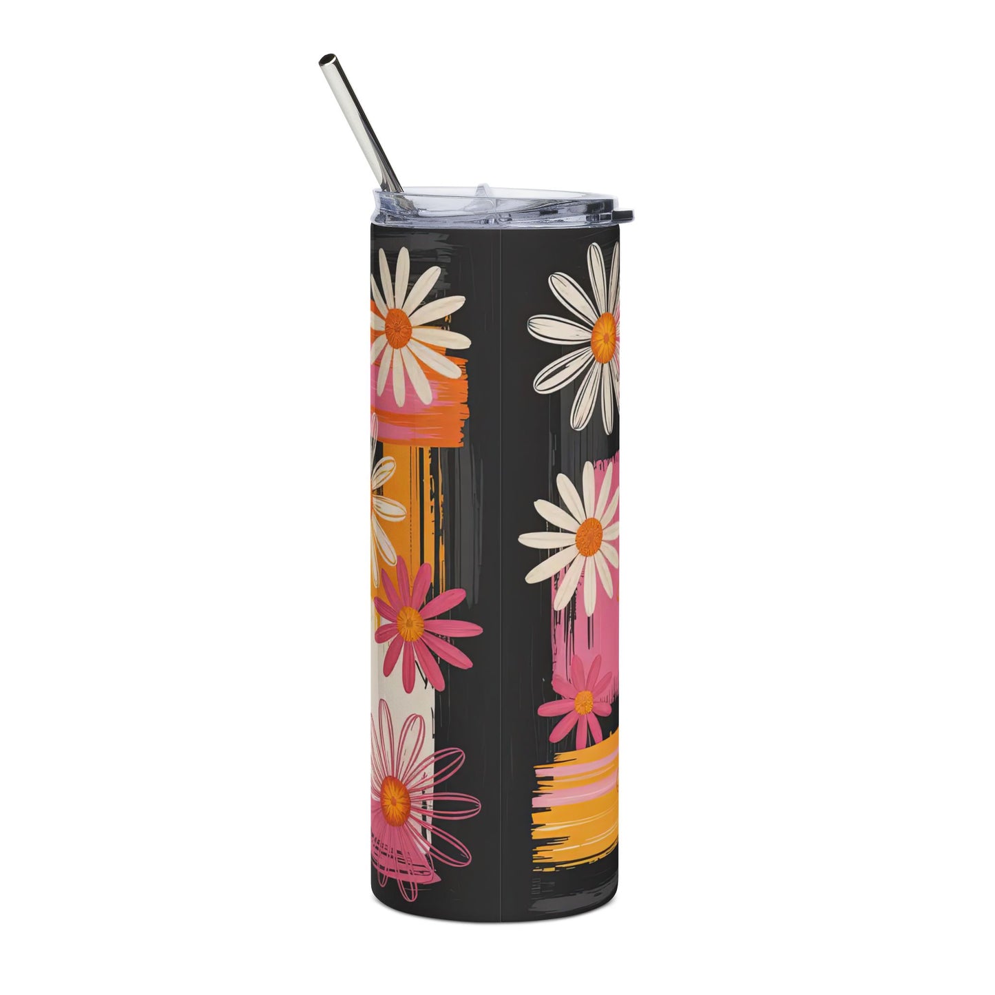 Daisy Stainless Steel Tumbler 20oz with Lid and Straw