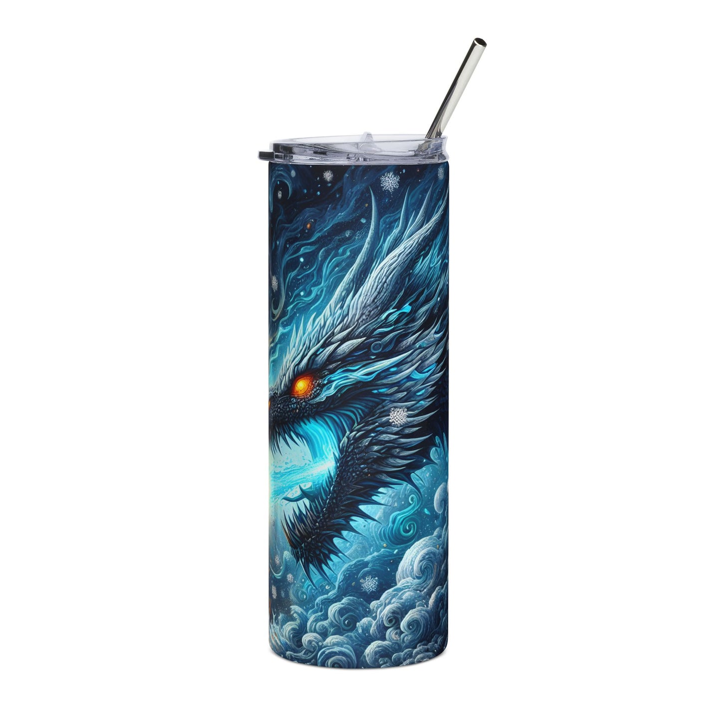 Fire and Ice Dragon Stainless Steel Tumbler | 20oz Travel Mug | Perfect for Fantasy Fans, Gift for Her, Adventurous Drinkware