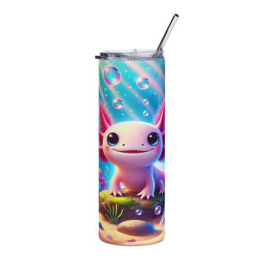 Cute Axolotl 20oz Stainless Steel Tumbler with Lid and Straw