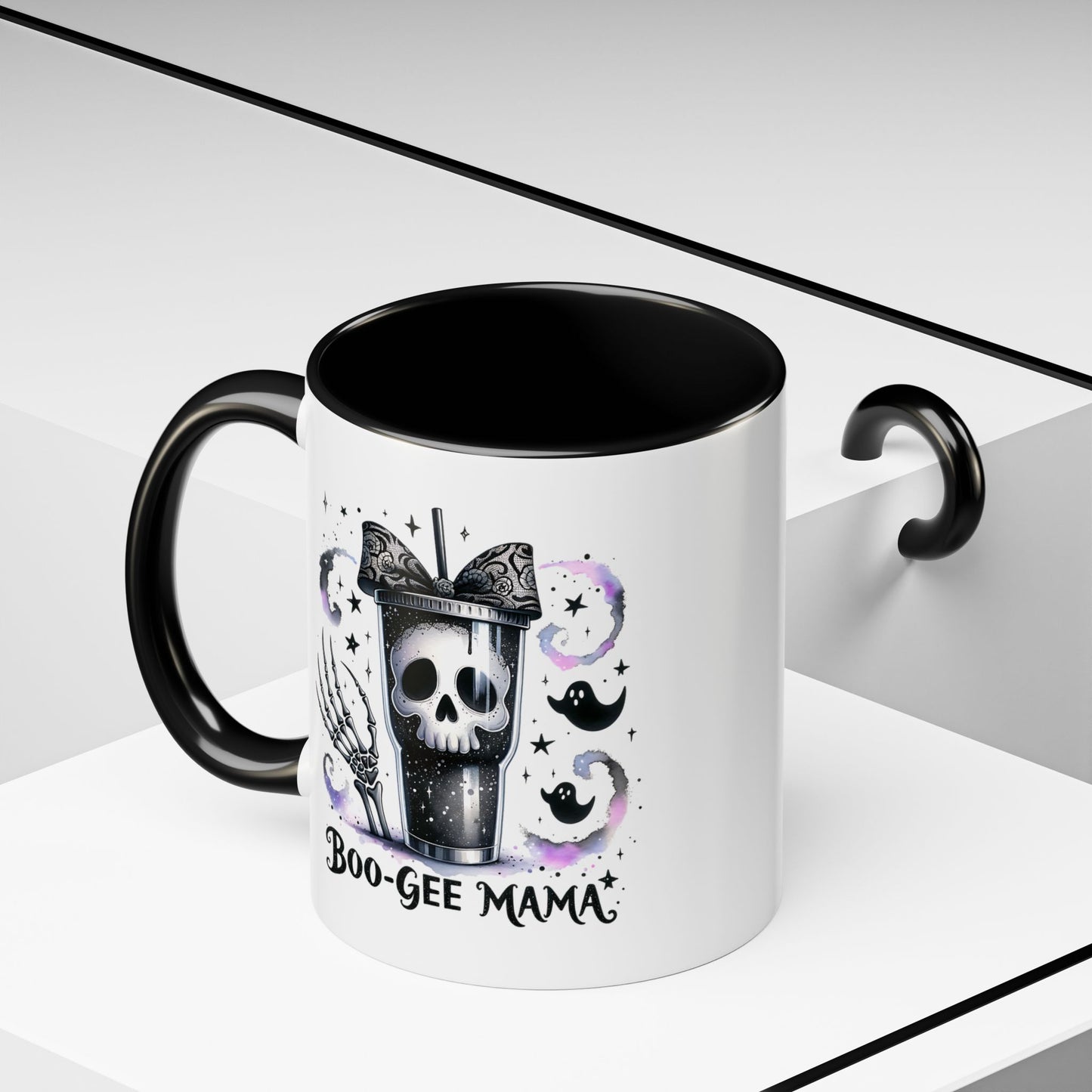 Boo-Gee Mama Spooky Halloween Coffee Mug, Boo-Gee Mama Drinkware, Cute Skeleton Mug, Witchy Gift for Moms, Unique Coffee Cup