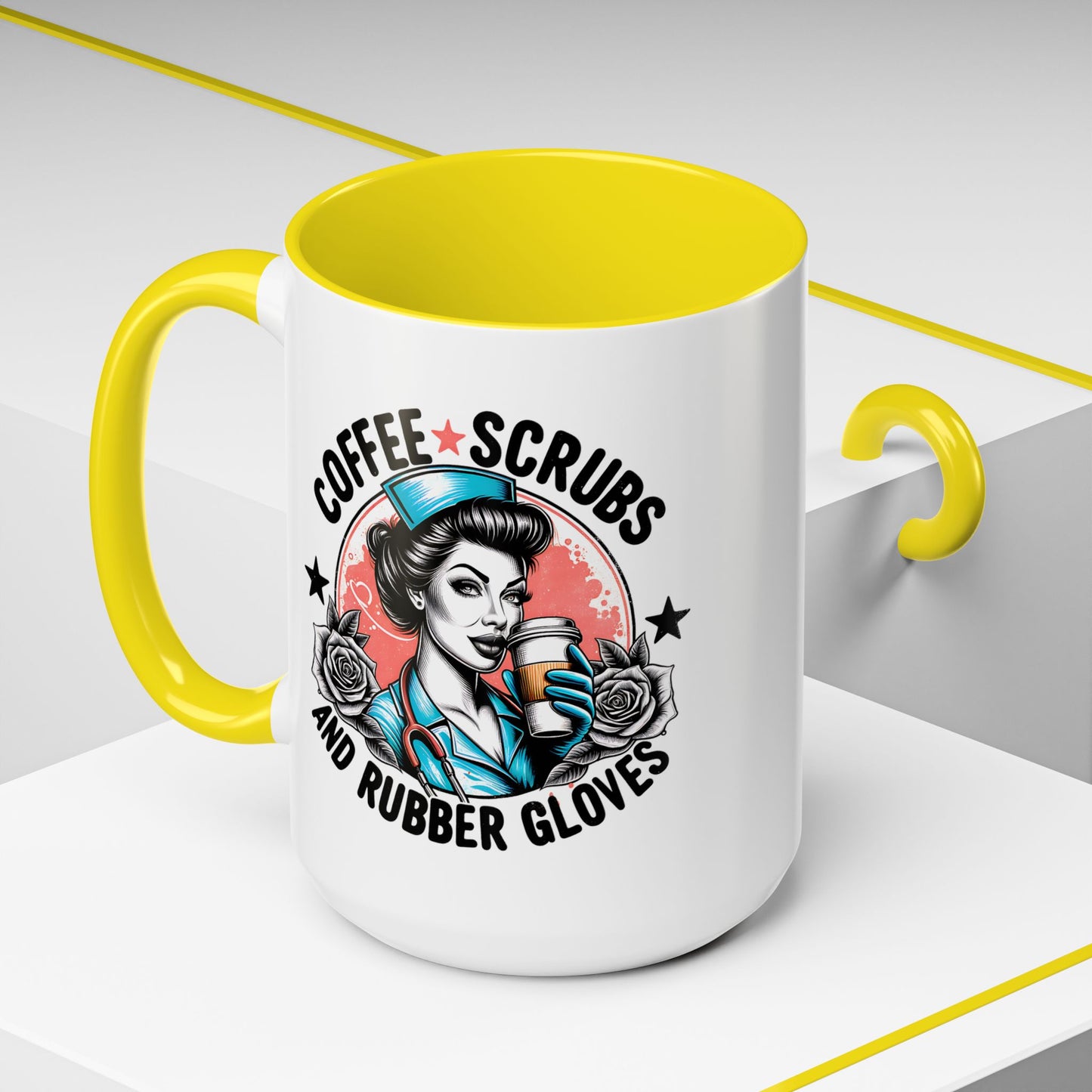 Coffee Lover's Accent Mug: Perfect for Nurses, Gifts for Healthcare Workers, Funny Medical Gifts, Kitchen Decor, Unique Coffee Mugs