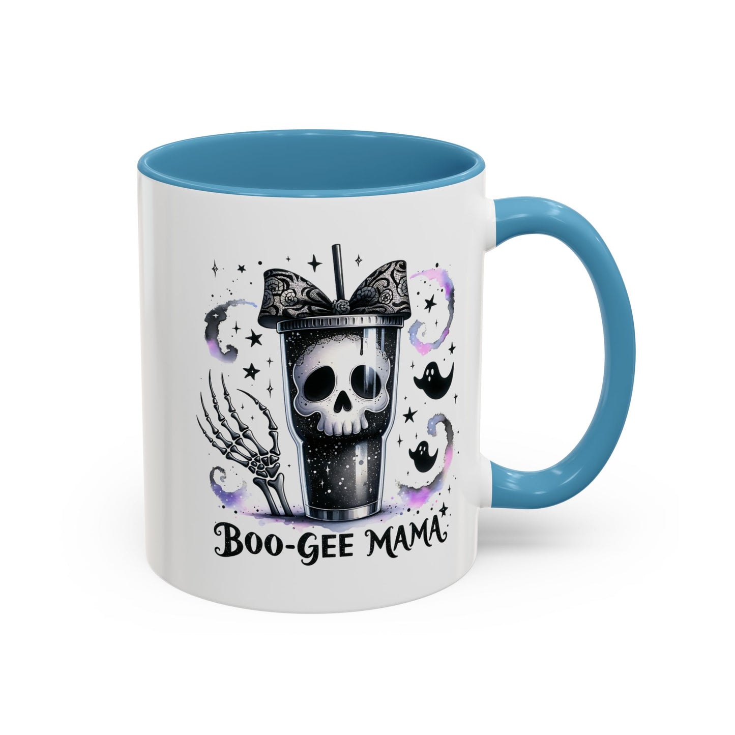 Boo-Gee Mama Spooky Halloween Coffee Mug, Boo-Gee Mama Drinkware, Cute Skeleton Mug, Witchy Gift for Moms, Unique Coffee Cup
