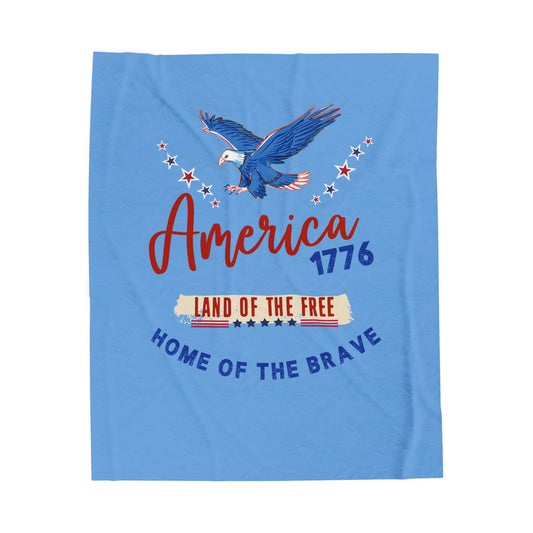 Patriotic Velveteen Plush Blanket - Cozy Throw for Independence Day, Home Decor, Gifts for Veterans and Holidays, Comfort for All Seasons