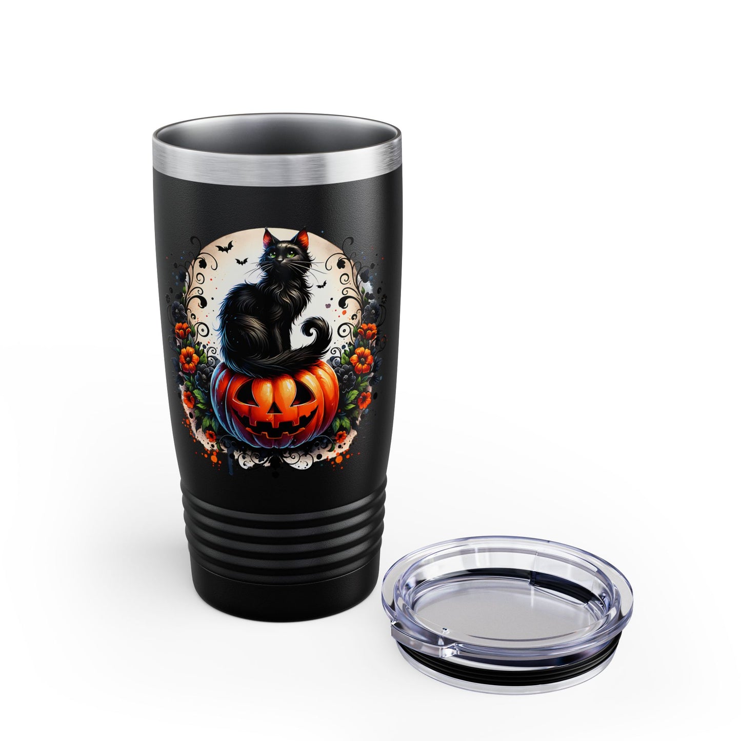 Halloween Black Cat 20oz Tumbler Trick or Treating, Spooky Season, Gift for Cat Lovers, Travel Mug