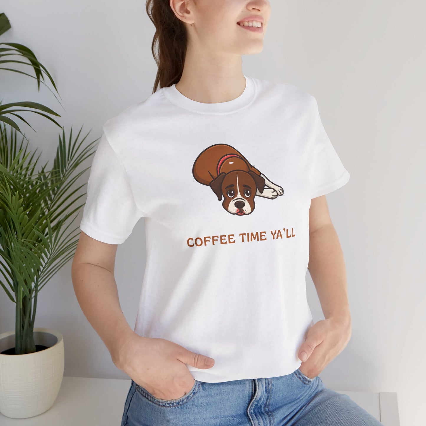 Boxer Dog Mom Gift for Her Boxer Dog Dad Funny T-Shirt Gift Coffee Time Y'all