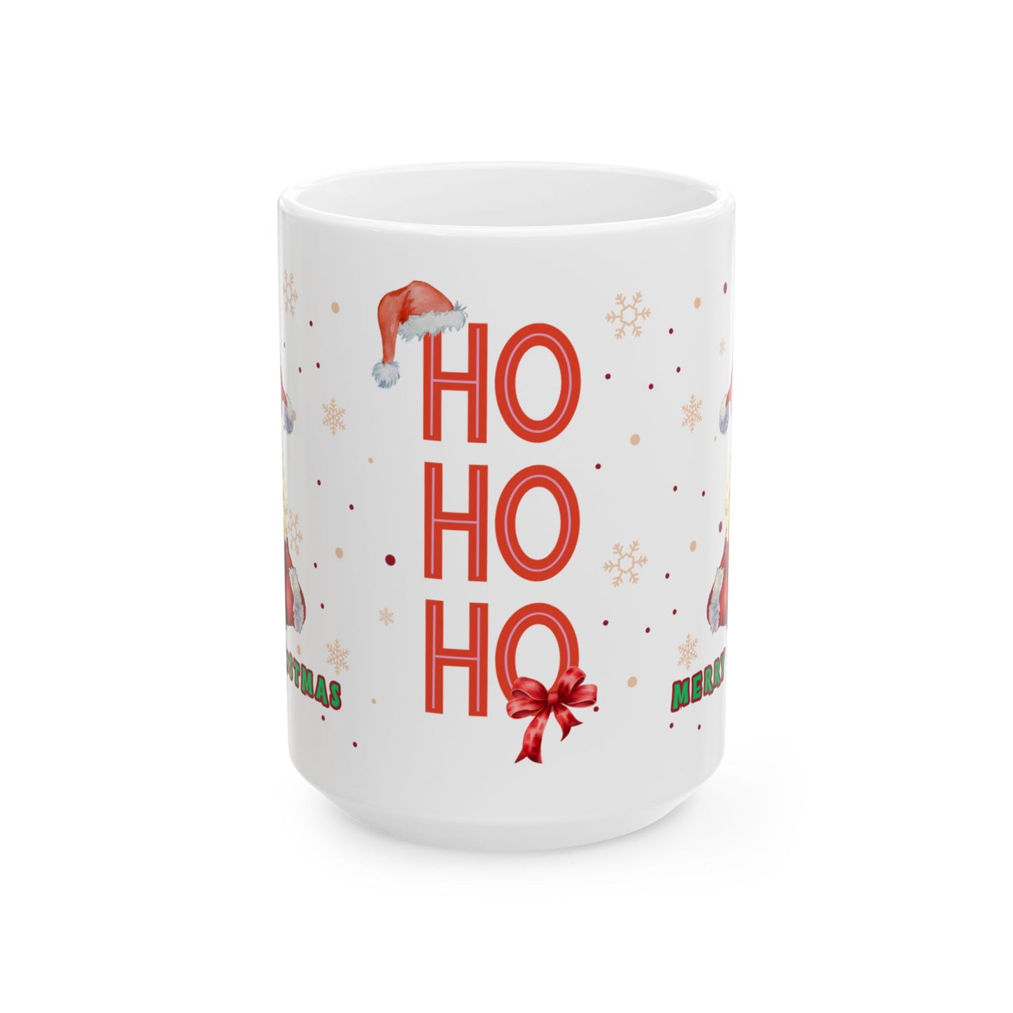 Merry Christmas 15oz Mug - HO HO HO Christmas Ceramic Cup