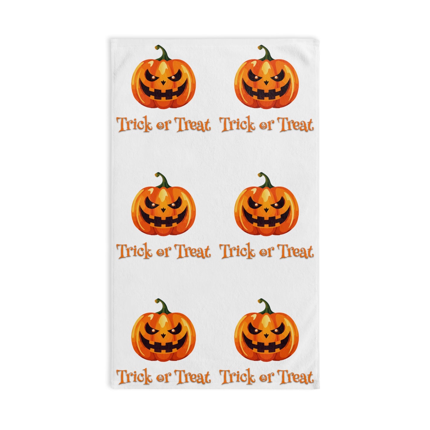 Halloween Pumpkin Trick or Treat Hand Towel, Trick or Treat Decor, Spooky Kitchen Towel, Fall Home Accessory, Holiday Gift Idea