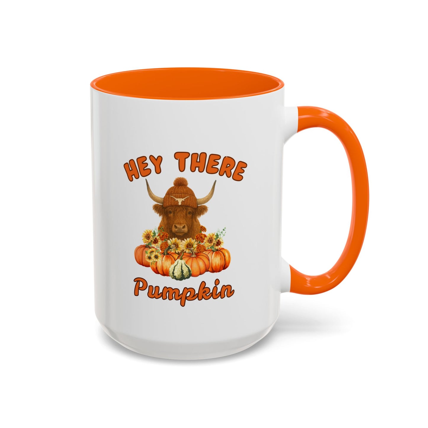 Cow Highlands Autumn Vibes Coffee Mug 11oz 15 oz Highlander Cow Festive Accent Mug Fun Pumpkin and Highland Cow Design Perfect for Fall Decor Gift for Coffee Lovers Cute Thanksgiving Mug