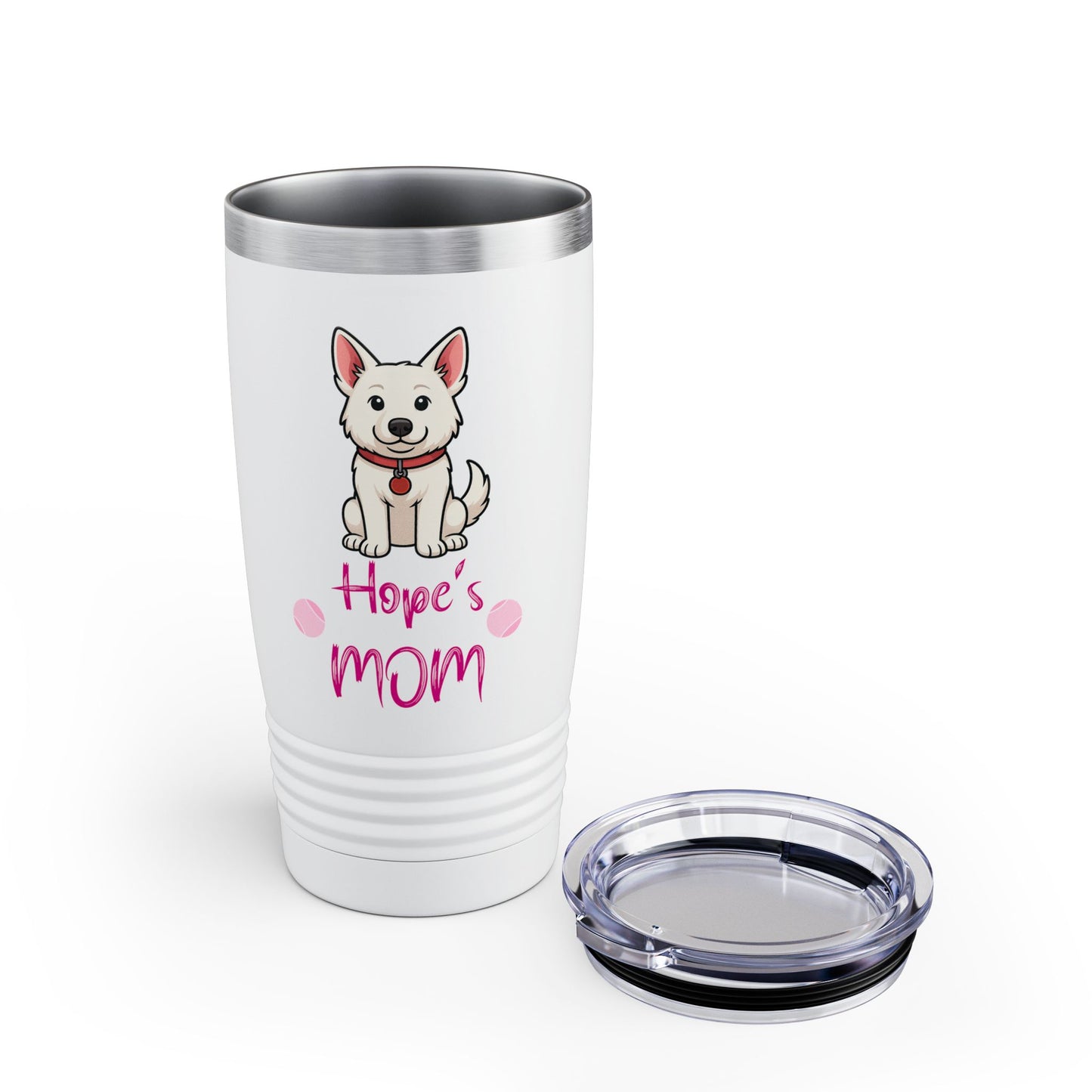 White German Shepherd Personalized Tumbler - 20oz, Custom Travel Mug, Perfect Gift for Dog Lovers, Cute Pet Owners, Inspirational Drinkware