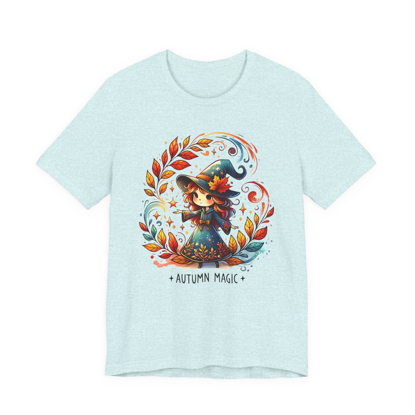 Autumn Magic Witch Tee, Fall Apparel, Halloween Shirt, Unisex Casual Tee, Seasonal Clothing, Gift for Witches