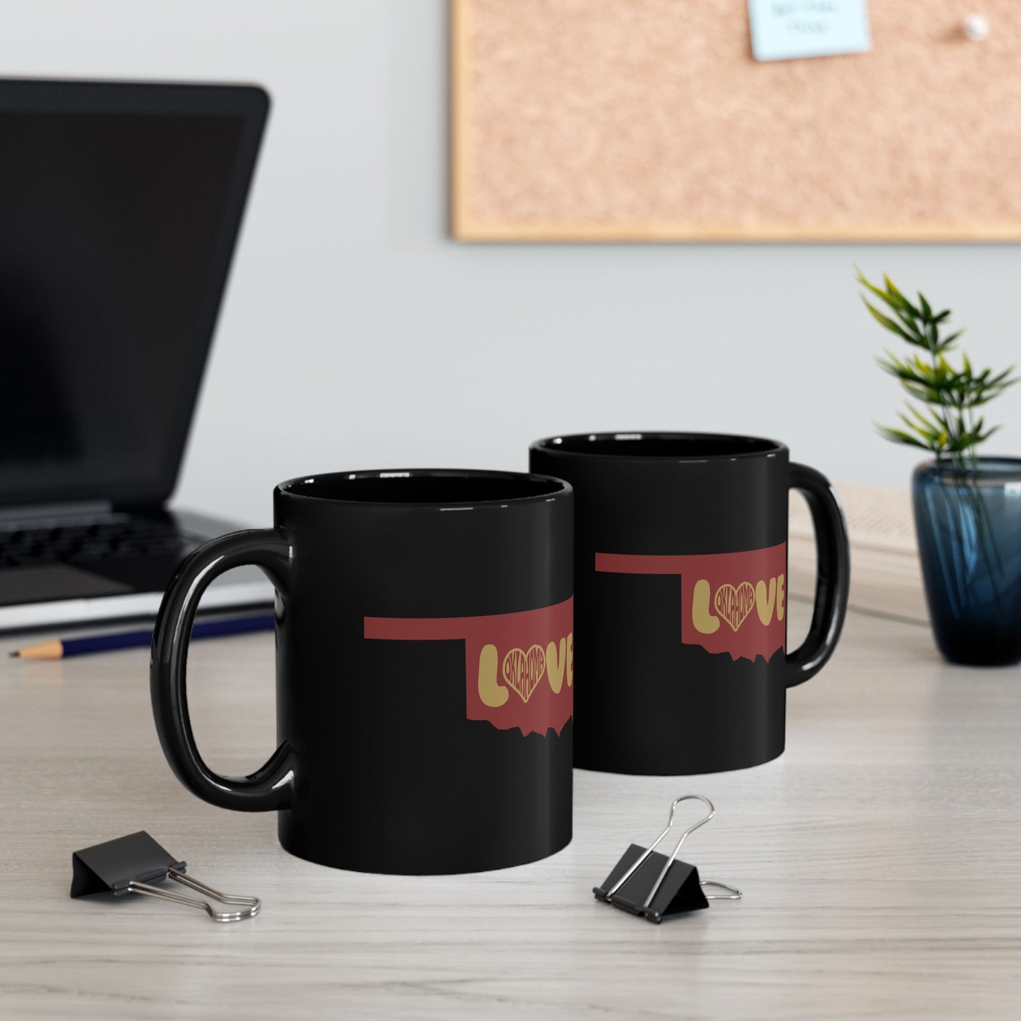 Oklahoma Coffee Mug 11oz 15oz Oklahoma Love Mug - Black Coffee Cup for Souvenir, Gift, Home Decor, Valentine's Day, Anniversary, or Birthday