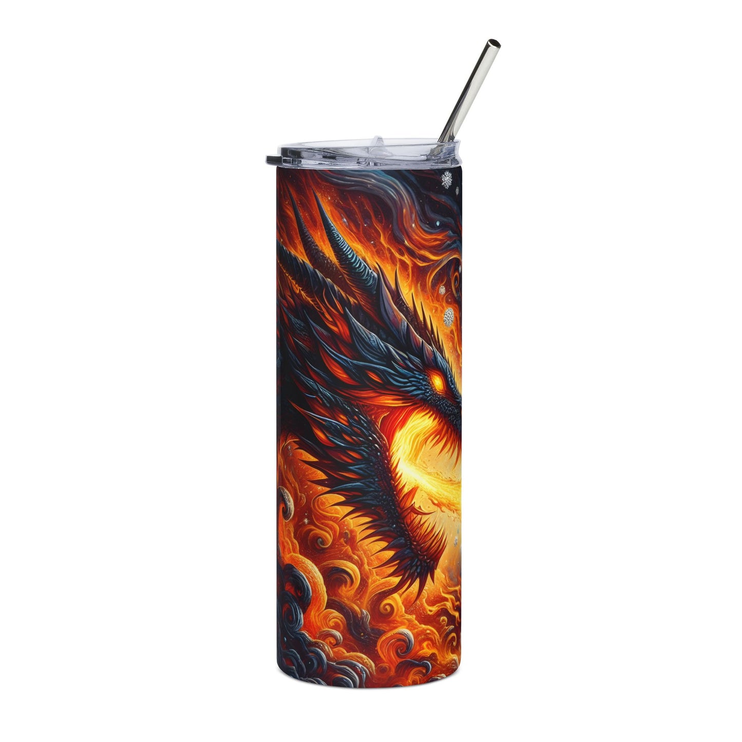 Fire and Ice Dragon Stainless Steel Tumbler | 20oz Travel Mug | Perfect for Fantasy Fans, Gift for Her, Adventurous Drinkware