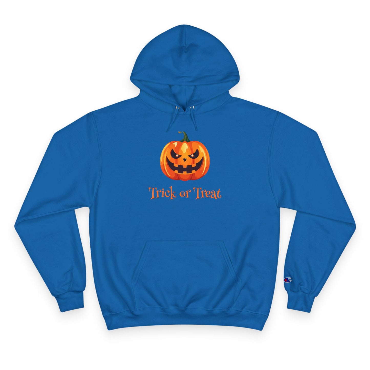 Trick or Treat Halloween Pumpkin Champion Hoodie, Trick or Treat Sweatshirt, Fall Fashion, Cozy Layering, Halloween Costume, Spooky Season