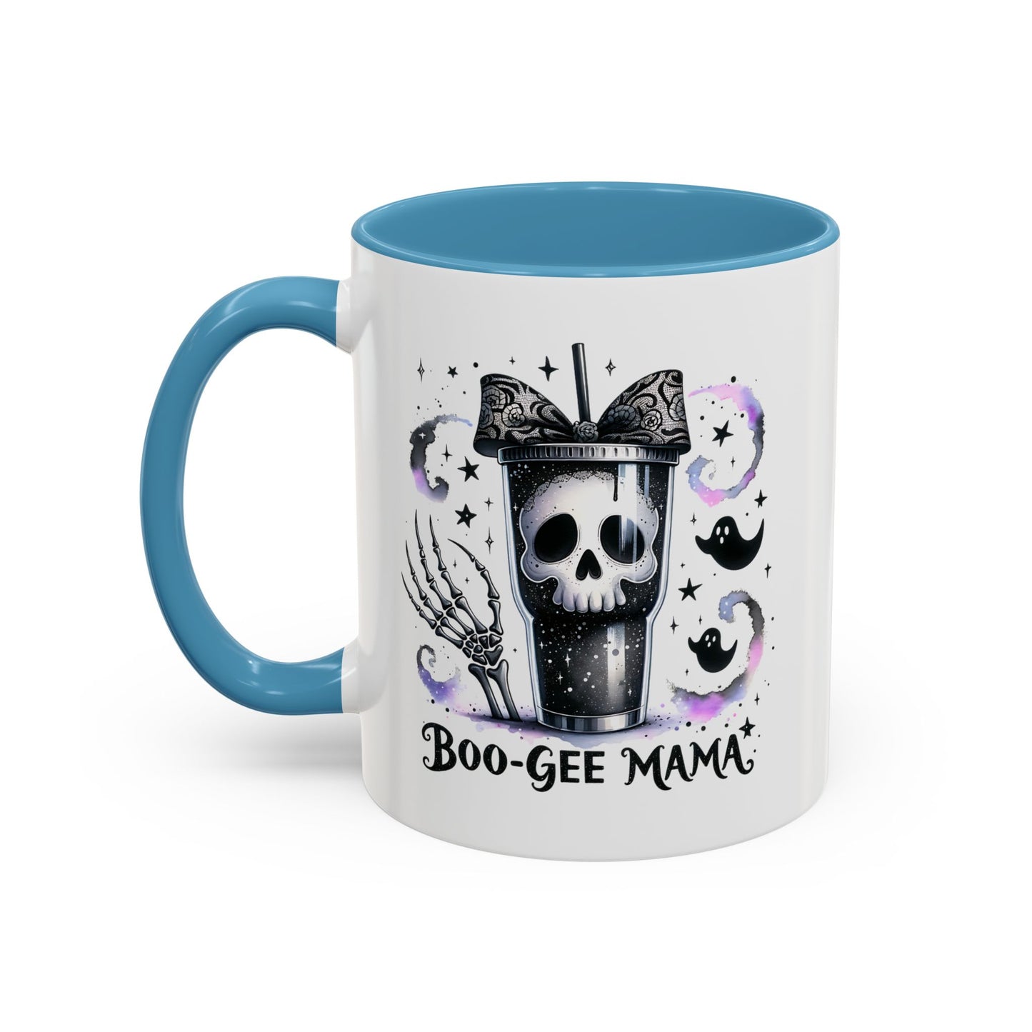 Boo-Gee Mama Spooky Halloween Coffee Mug, Boo-Gee Mama Drinkware, Cute Skeleton Mug, Witchy Gift for Moms, Unique Coffee Cup