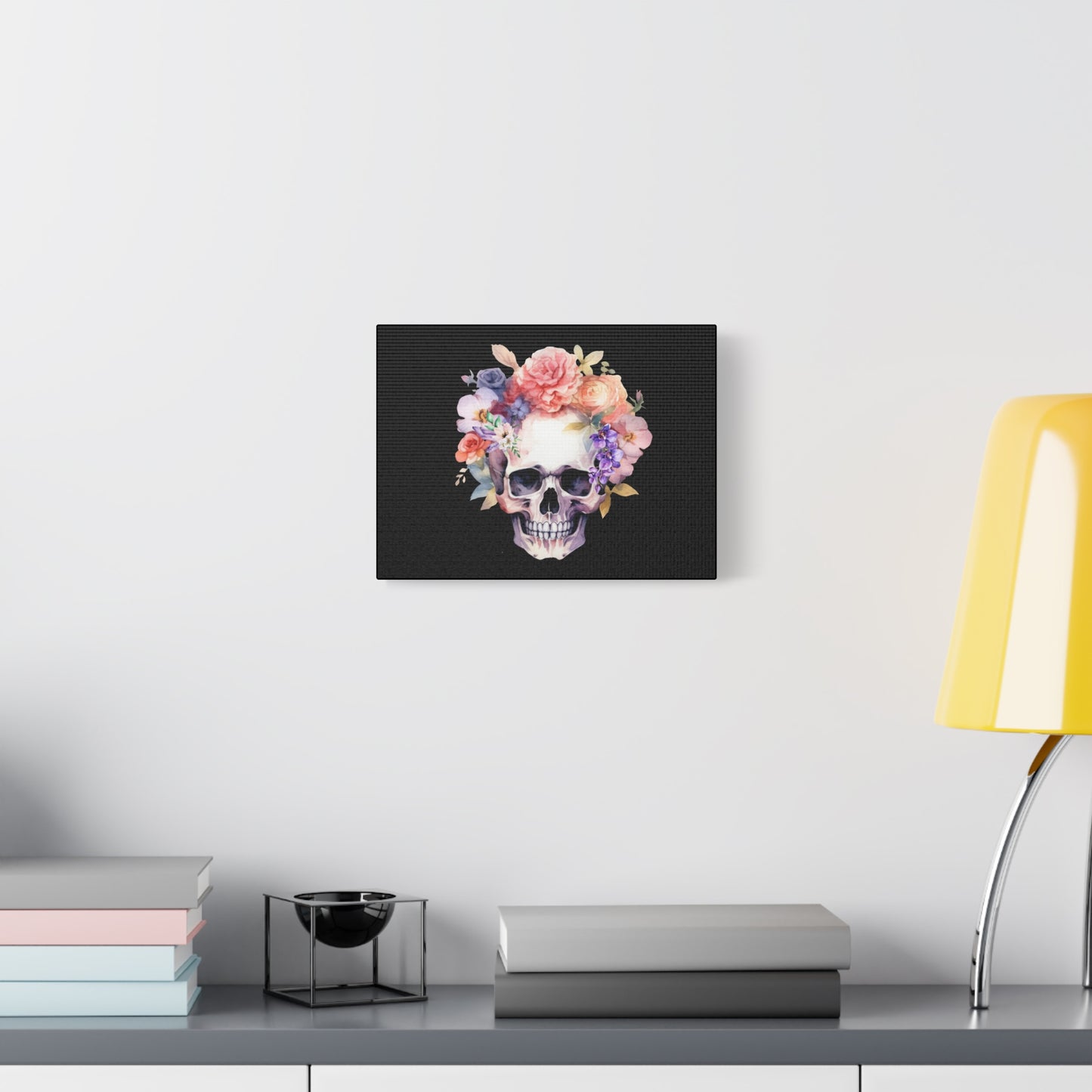 Floral Skull Canvas Art, Gothic Wall Decor for Halloween & Home, Unique Gift Idea, Boho Decor, Artistic Prints