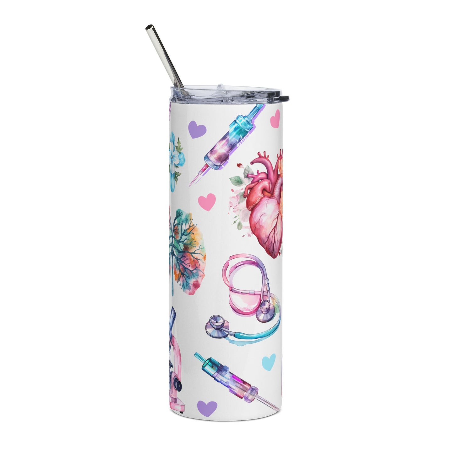 Colorful Nurse Tumbler | 20oz Insulated Stainless Steel Cup for Healthcare Gifts, Nurse Appreciation Week, Medical Professionals, Birthday