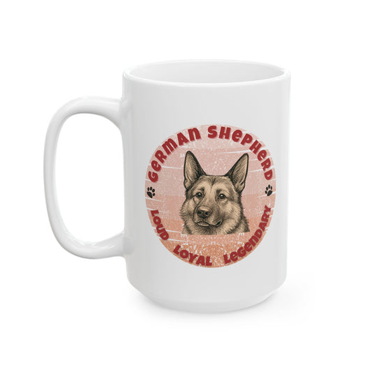 German Shepherd Lover Mug 11 oz 15 oz Gift for Animal Lovers, Custom Pet Owner Cups, Cute Dog Coffee Mug, Perfect for Birthdays