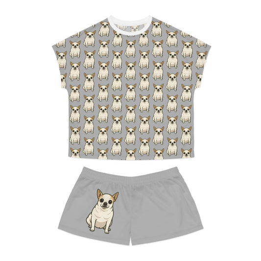 Cute Dog Print Women's Short Pajama Set | Fun Sleepwear, Dog Lover Gift, Relaxation Outfit, Cozy Nights, Pet-Themed Loungewear