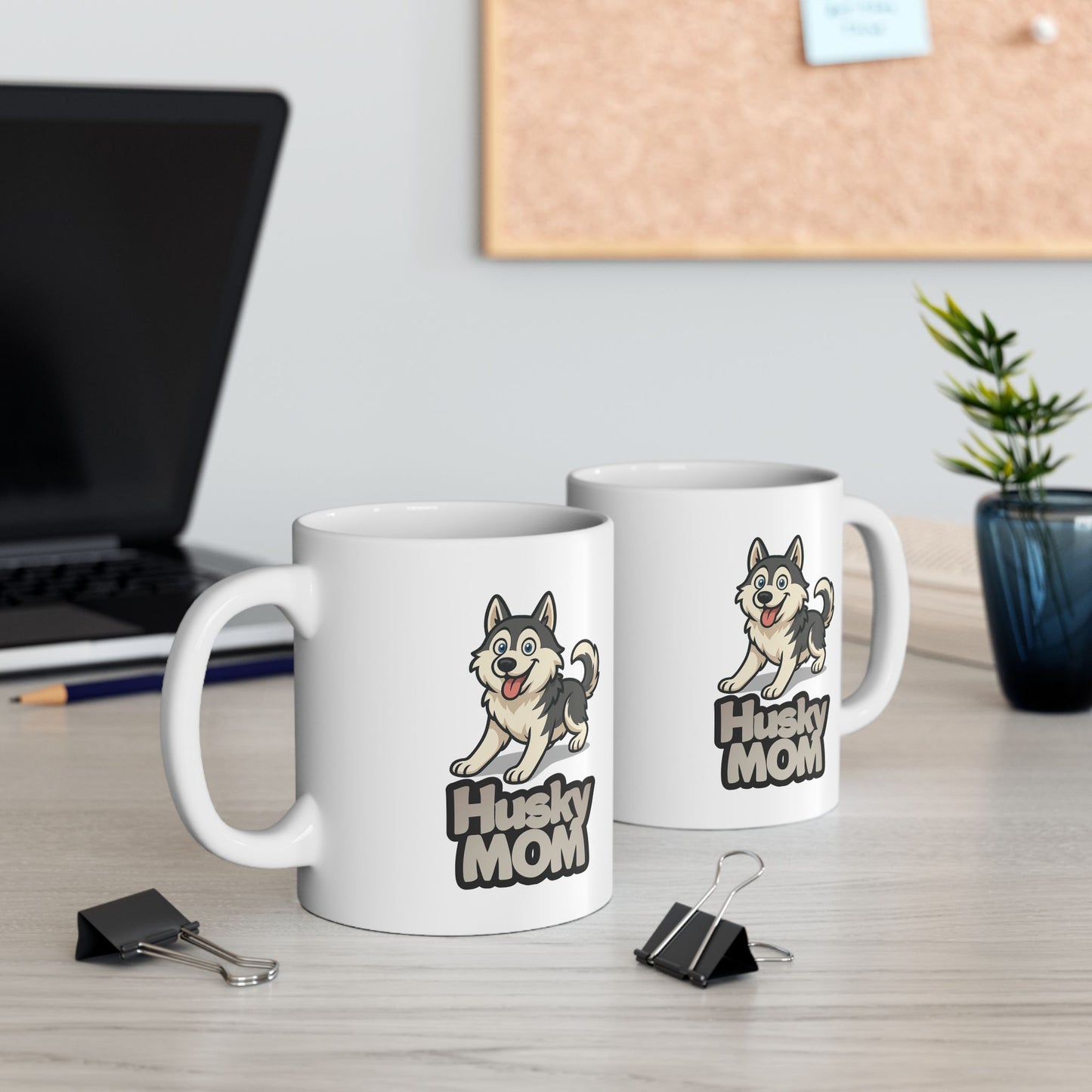 Husky Mom Ceramic Mug 11oz 15oz Cute Husky Coffee Cup Gift for Dog Lovers Pet Owner Mug Home Office Drinkware