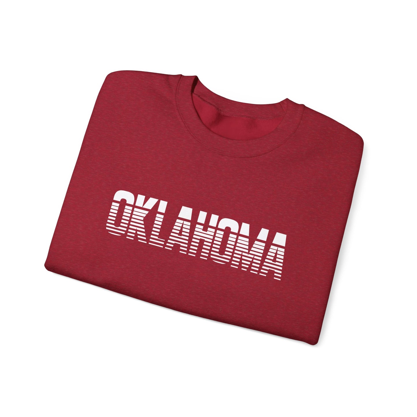 Oklahoma Retro Striped Crewneck Sweatshirt