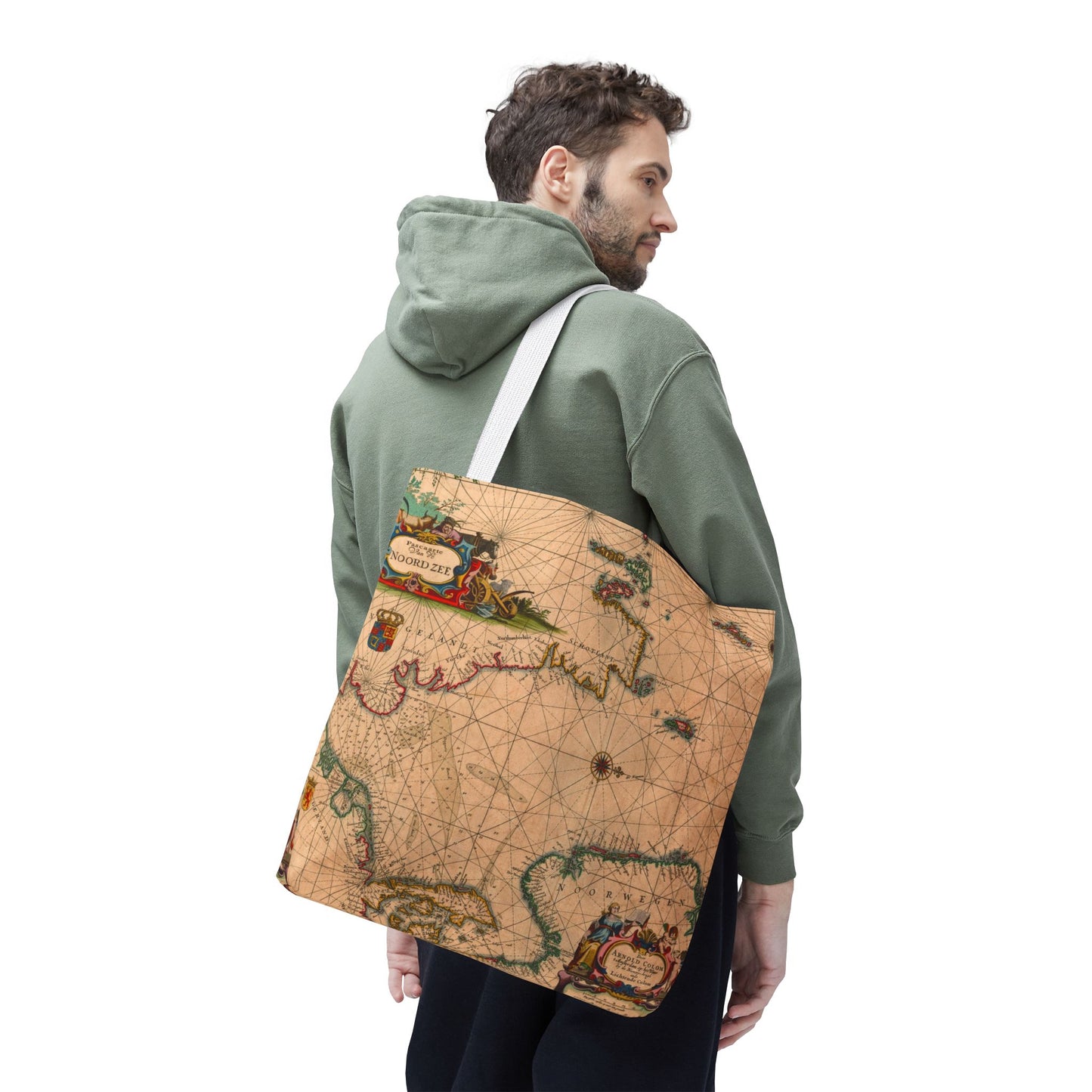 Vintage Nautical Sea Chart Pascaerte Van De Noordzee Tote Bag