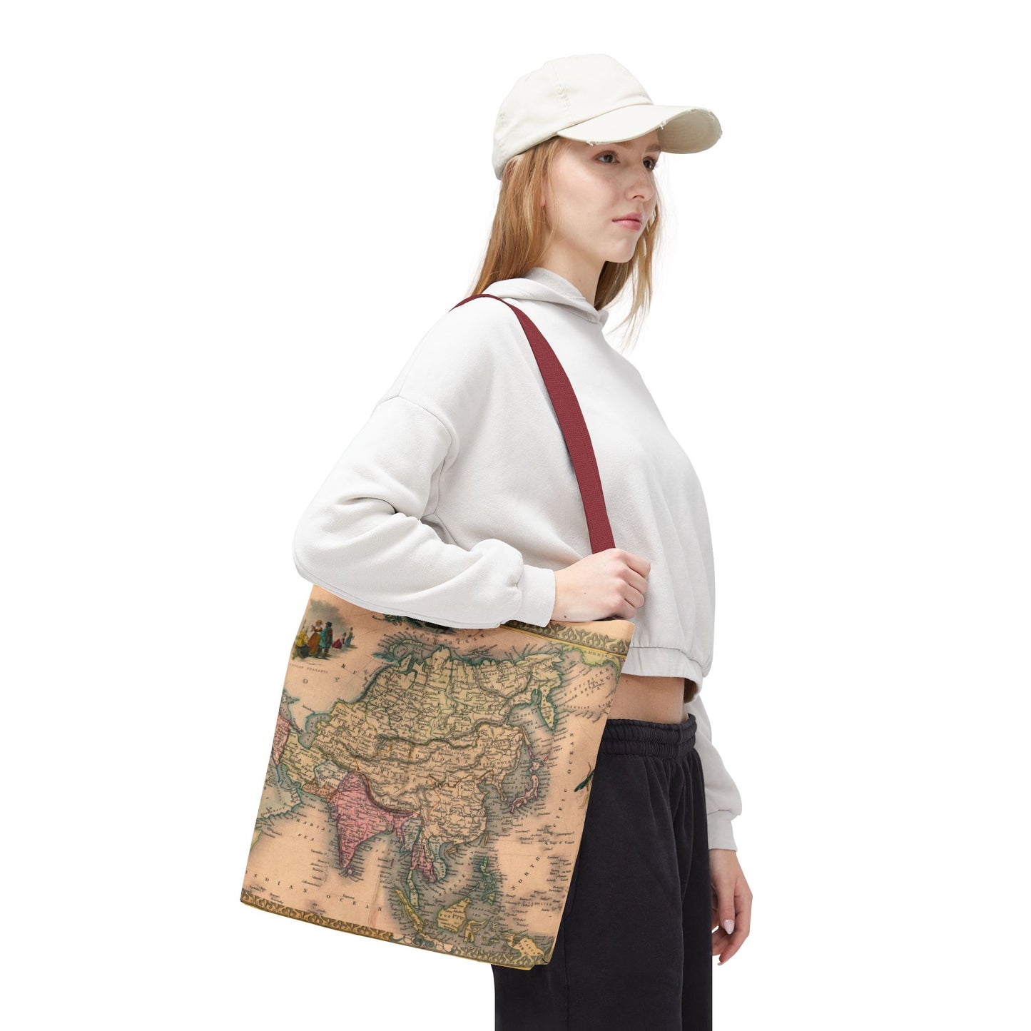 Vintage Map of Asia Tote Bag 3 Sizes