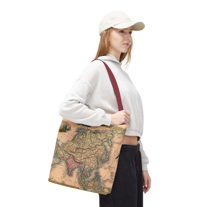 Vintage Map of Asia Tote Bag 3 Sizes