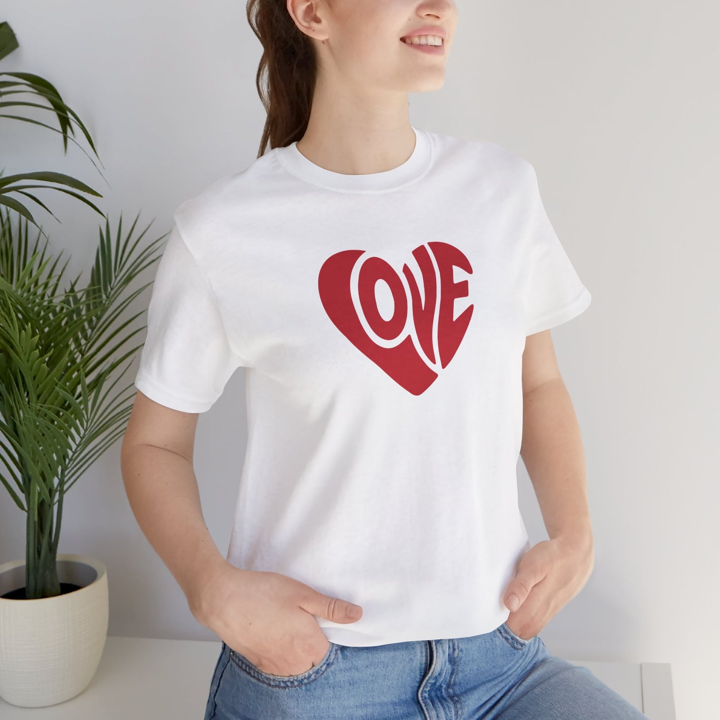 Love Heart T‑Shirt — Retro Red Heart 'LOVE' Graphic Tee