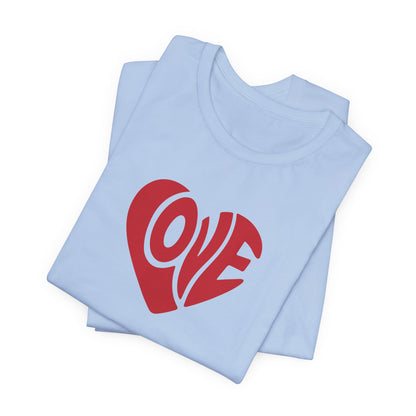 Love Heart T‑Shirt — Retro Red Heart 'LOVE' Graphic Tee