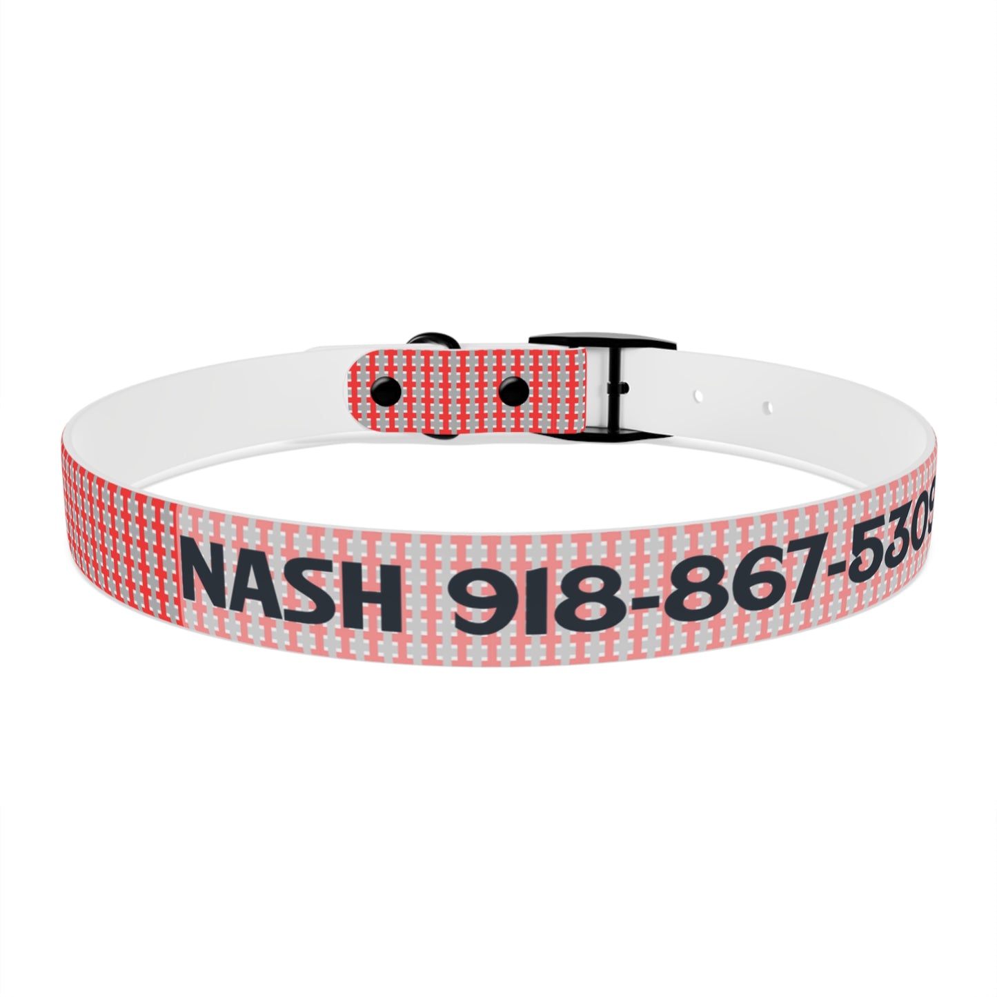 Highland Red Plaid Personalized Dog Collar — Custom Name & Phone Number