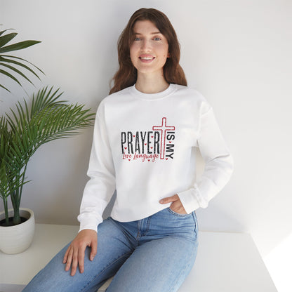 Prayer is My Love Language Cozy Crewneck Sweatshirt