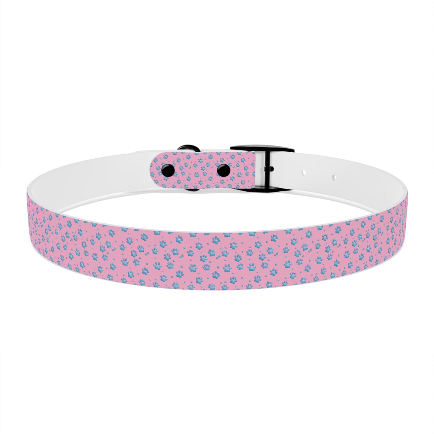 Pink Floral Paw Print Dog Collar — Cute Small Dog Collar for Puppies & Adults