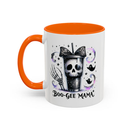 Boo-Gee Mama Spooky Halloween Coffee Mug, Boo-Gee Mama Drinkware, Cute Skeleton Mug, Witchy Gift for Moms, Unique Coffee Cup