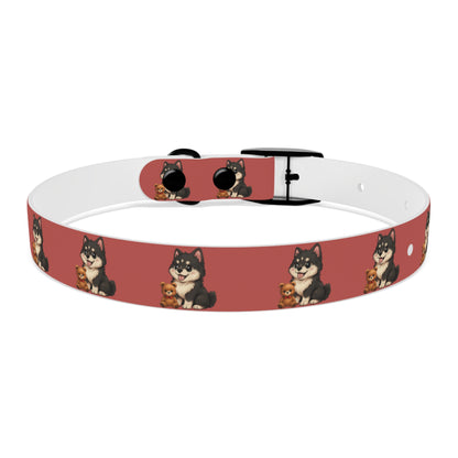 Red  Husky Pattern Dog Collar — Cute Puppy Print Collar for Small & Medium Dogs