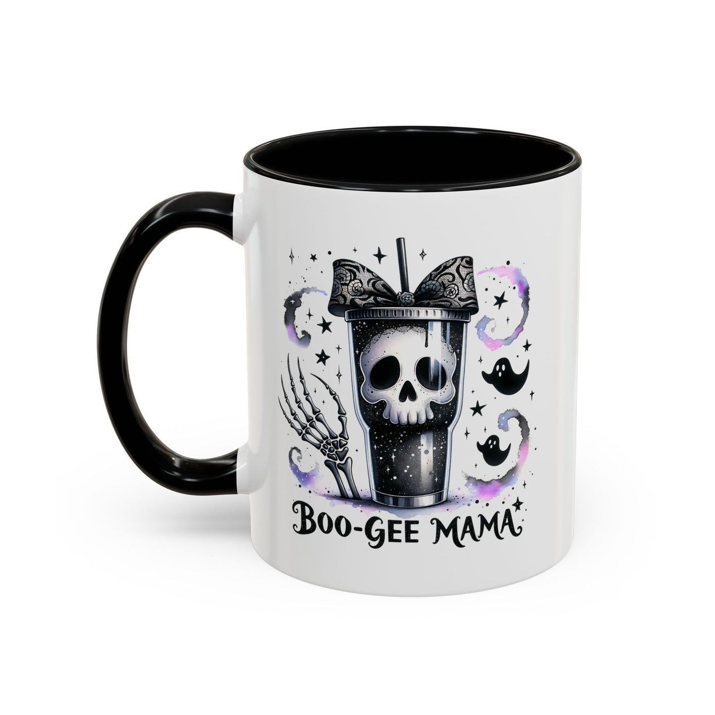 Boo-Gee Mama Spooky Halloween Coffee Mug, Boo-Gee Mama Drinkware, Cute Skeleton Mug, Witchy Gift for Moms, Unique Coffee Cup