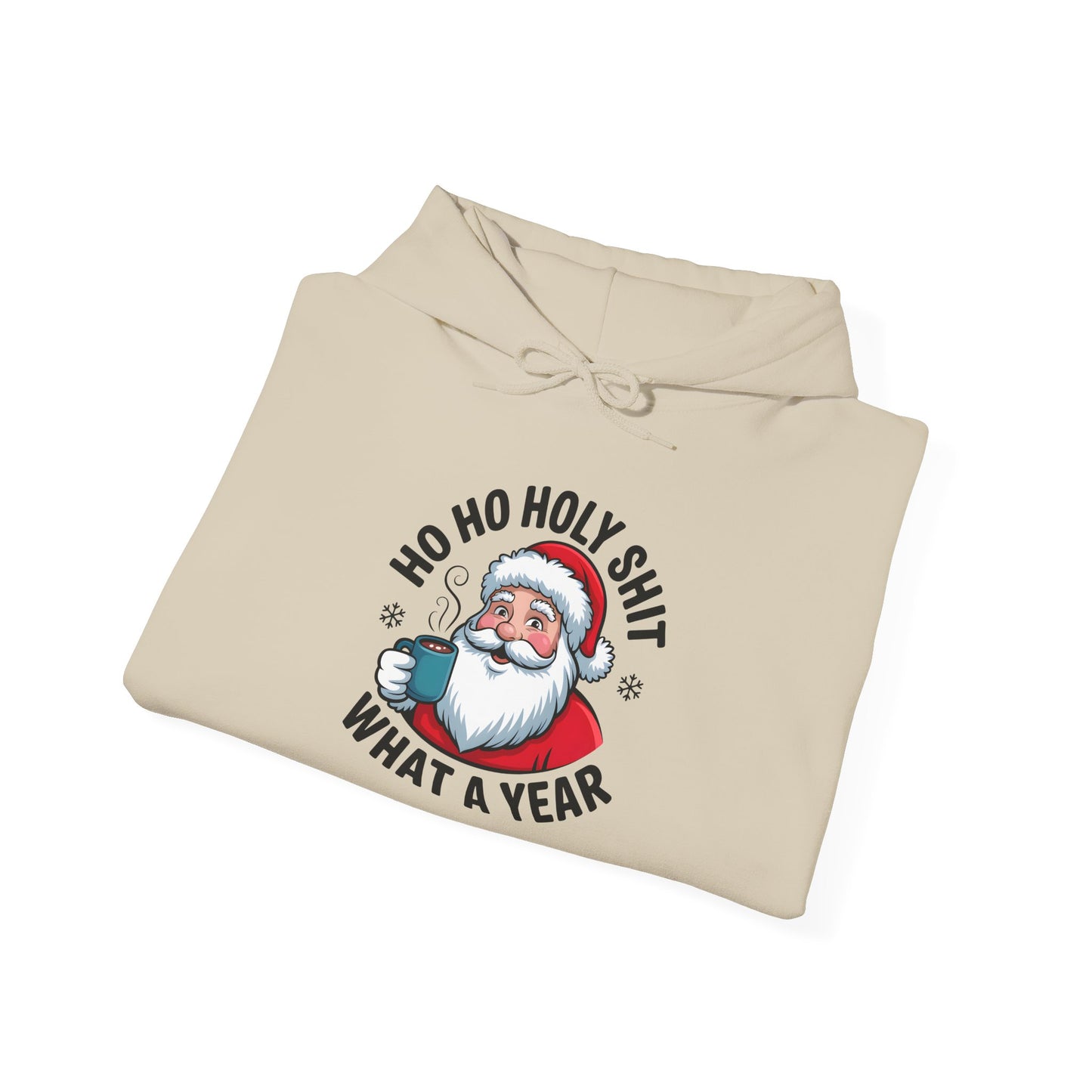 Holiday Hoodie - "Ho Ho Holy Shit, What a Year" Santa Christmas Sweatshirt