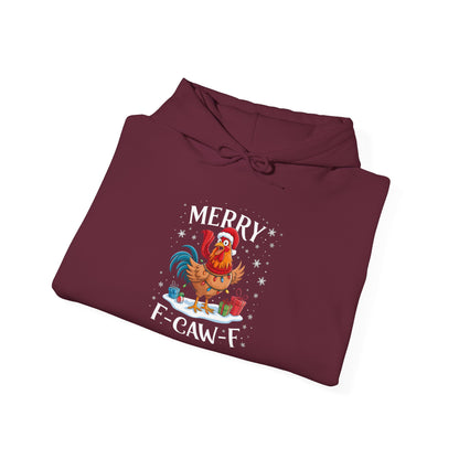 Rooster 'Merry F‑Caw‑F' Christmas Hoodie