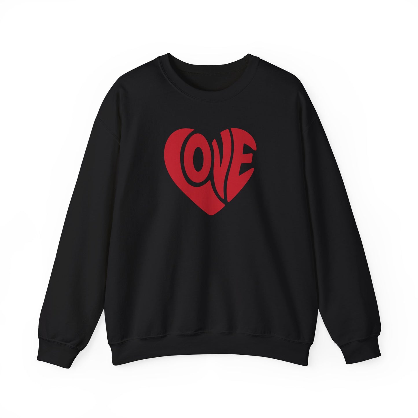 Love Heart Crewneck Sweatshirt — Retro Red Valentine Pullover