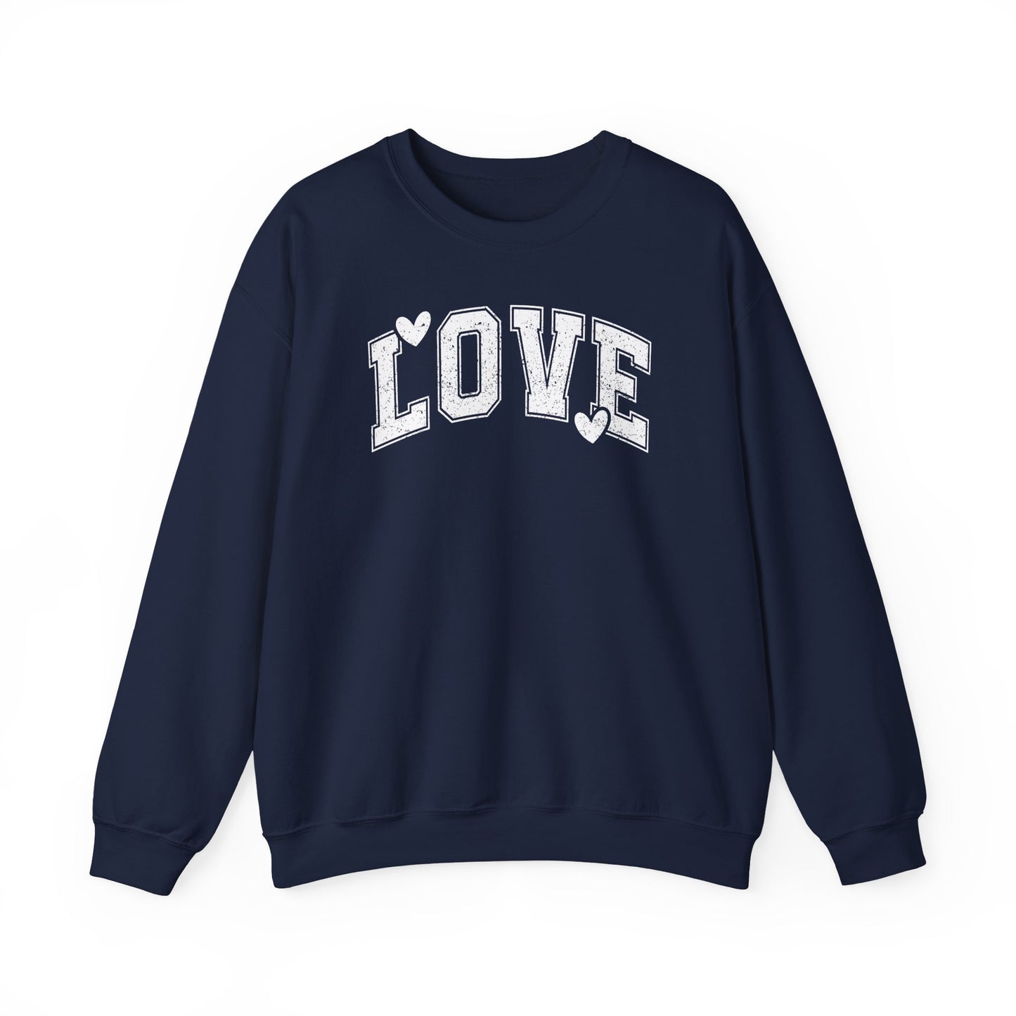 Love Heart Crewneck Sweatshirt Cozy Valentine Everyday Romance Pullover