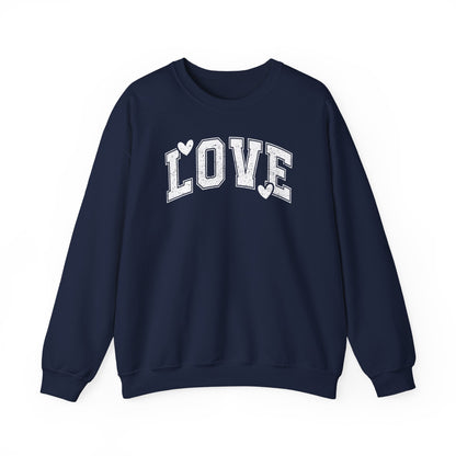 Love Heart Crewneck Sweatshirt Cozy Valentine Everyday Romance Pullover