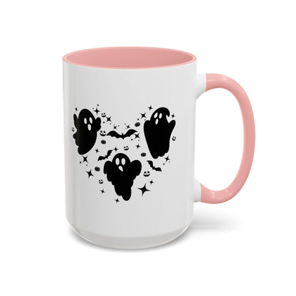 Halloween Ghost Heart Coffee Mug - Spooky Mug for Halloween, Cute Ghost Decor, Trick or Treat Mug, Goth Coffee Cup, Halloween Gift