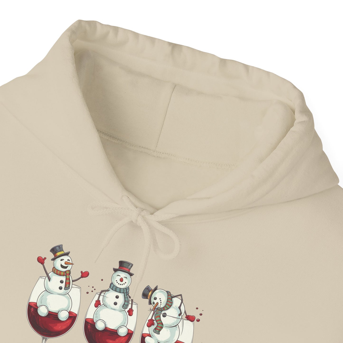 Wine Snowmen Hoodie - "Drink, Drank, Drunk" Holiday Sweatshirt