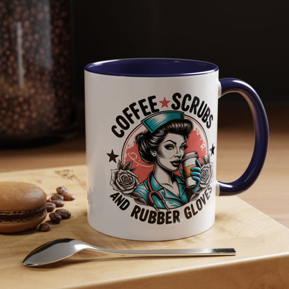 Coffee Lover's Accent Mug: Perfect for Nurses, Gifts for Healthcare Workers, Funny Medical Gifts, Kitchen Decor, Unique Coffee Mugs