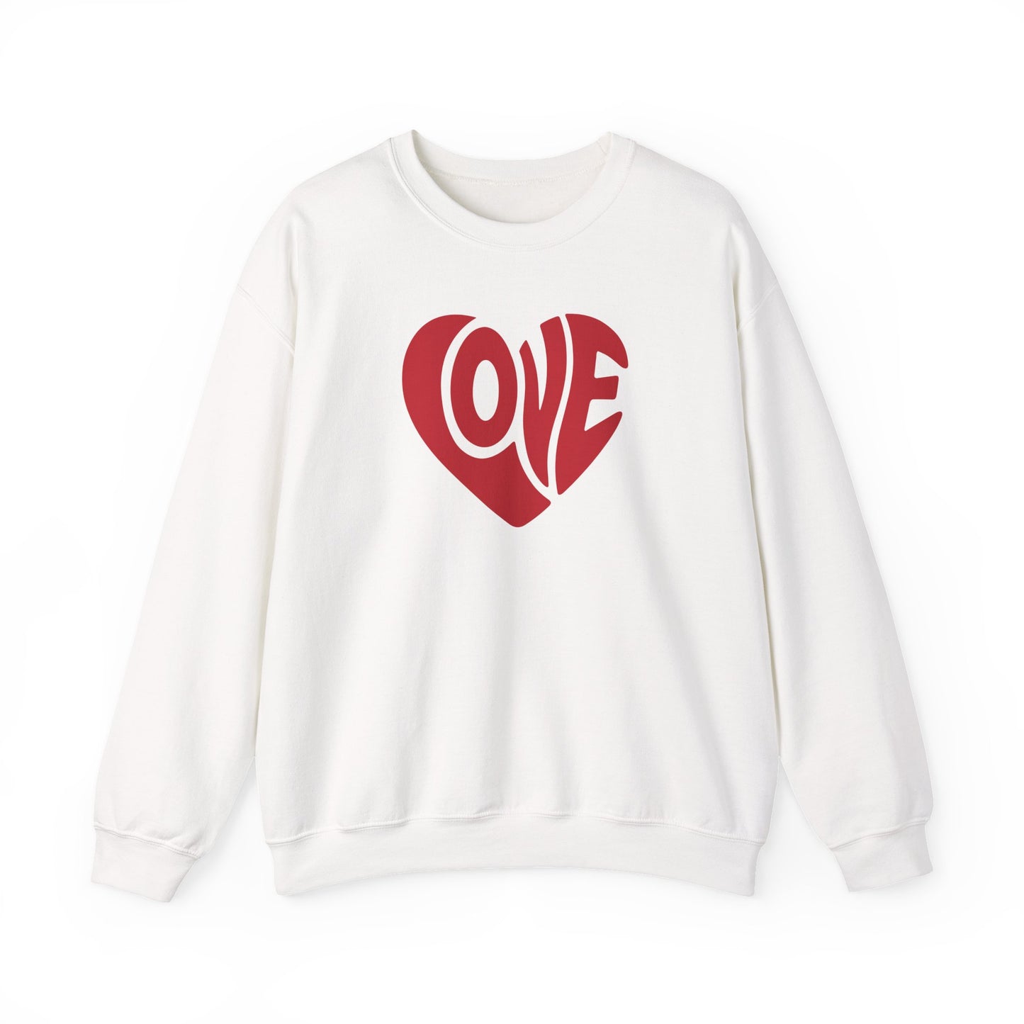 Love Heart Crewneck Sweatshirt — Retro Red Valentine Pullover