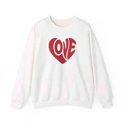 Love Heart Crewneck Sweatshirt — Retro Red Valentine Pullover
