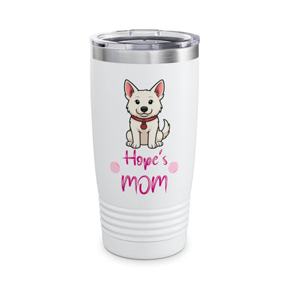 White German Shepherd Personalized Tumbler - 20oz, Custom Travel Mug, Perfect Gift for Dog Lovers, Cute Pet Owners, Inspirational Drinkware