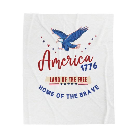 Patriotic Blanket, Cozy Throw for Independence Day, 4th of July Decor, American Eagle Design, Gift for Veterans