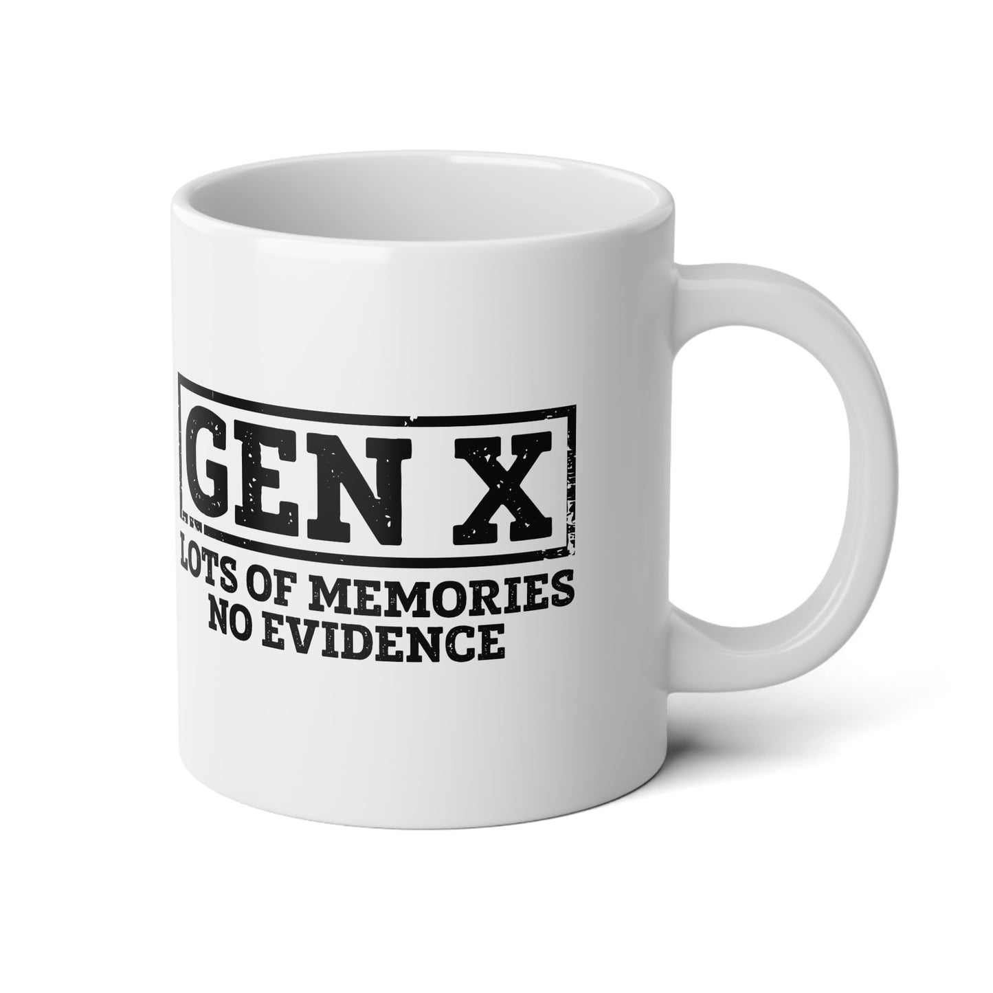 Gen X Jumbo 20 OZ Mug – Lots of Memories, No Evidence Retro Stamp