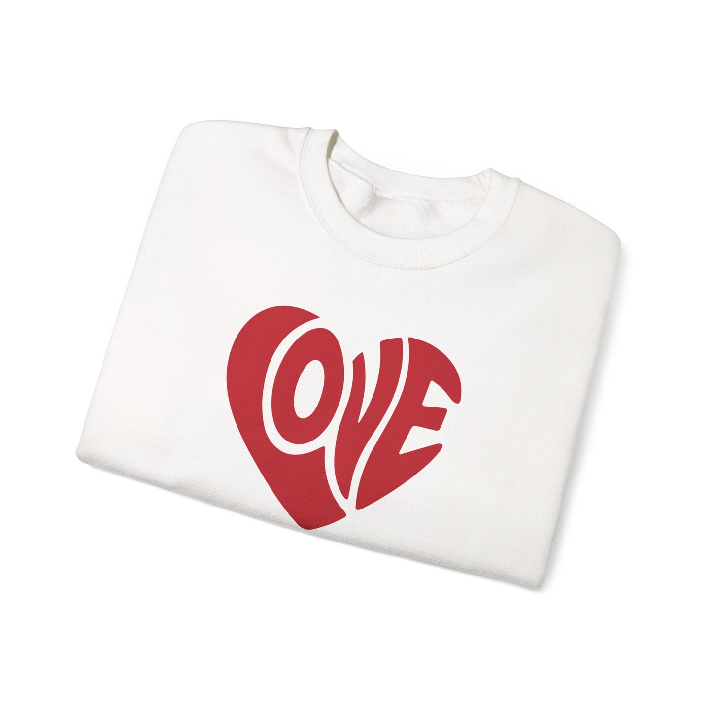 Love Heart Crewneck Sweatshirt — Retro Red Valentine Pullover