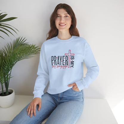 Prayer is My Love Language Cozy Crewneck Sweatshirt